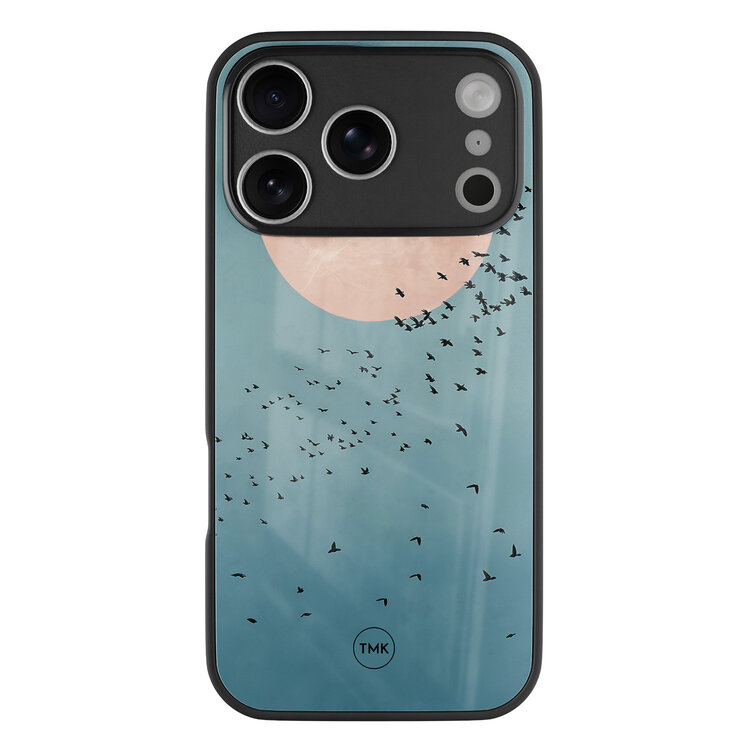TMK iPhone 17 Pro Max glazen hardcase - Moon birds