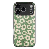 TMK iPhone 17 Pro Max glazen hardcase - Retro cute flowers