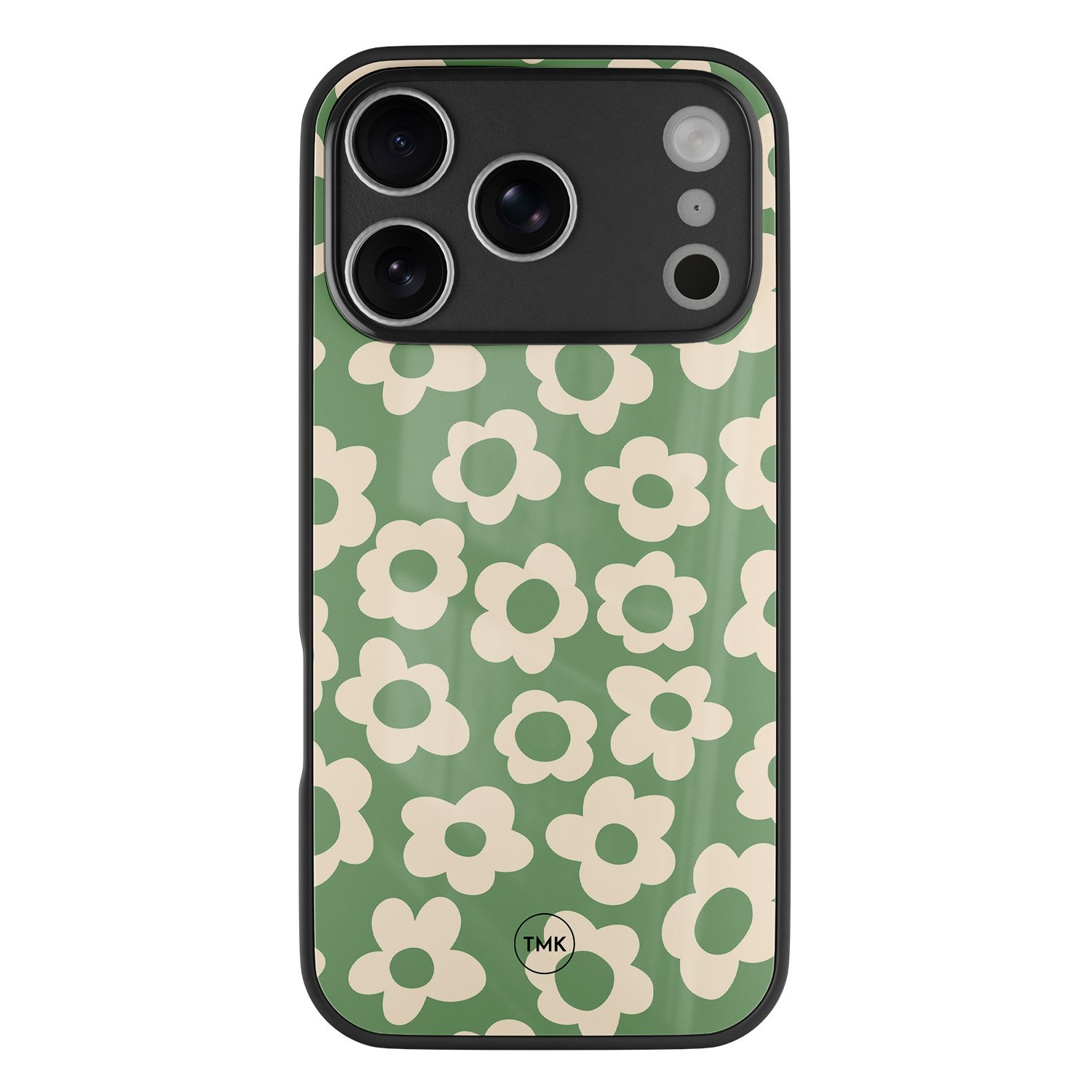 TMK iPhone 17 Pro Max glazen hardcase - Retro cute flowers