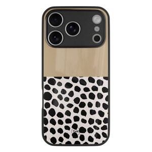 TMK iPhone 17 Pro Max glazen hardcase - Brown dots abstract