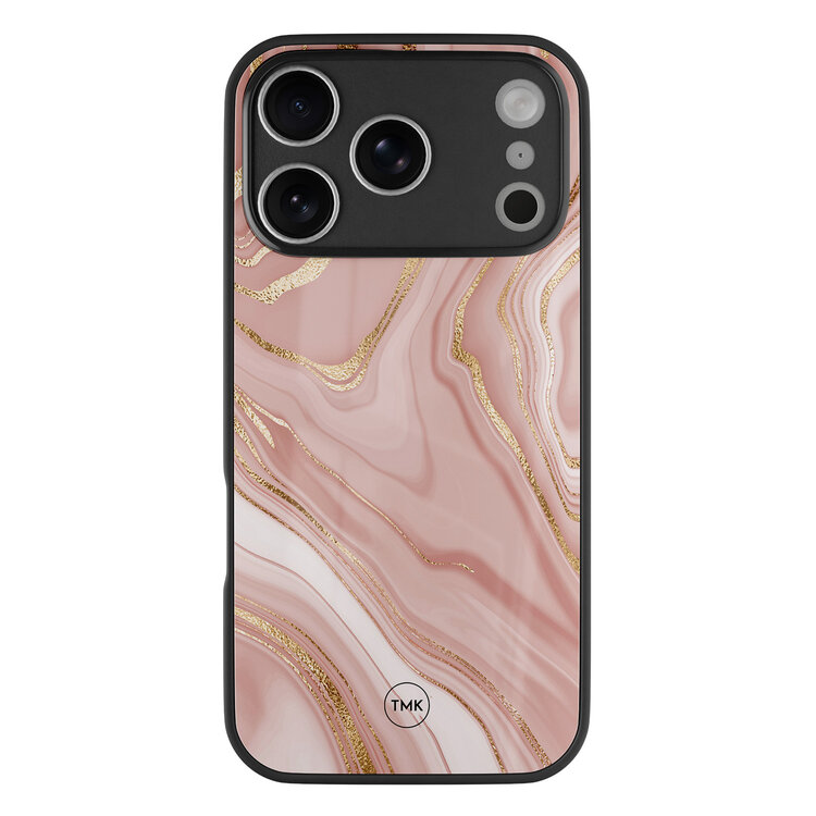 Casevibes iPhone 17 Pro Max glazen hardcase - Rose marble