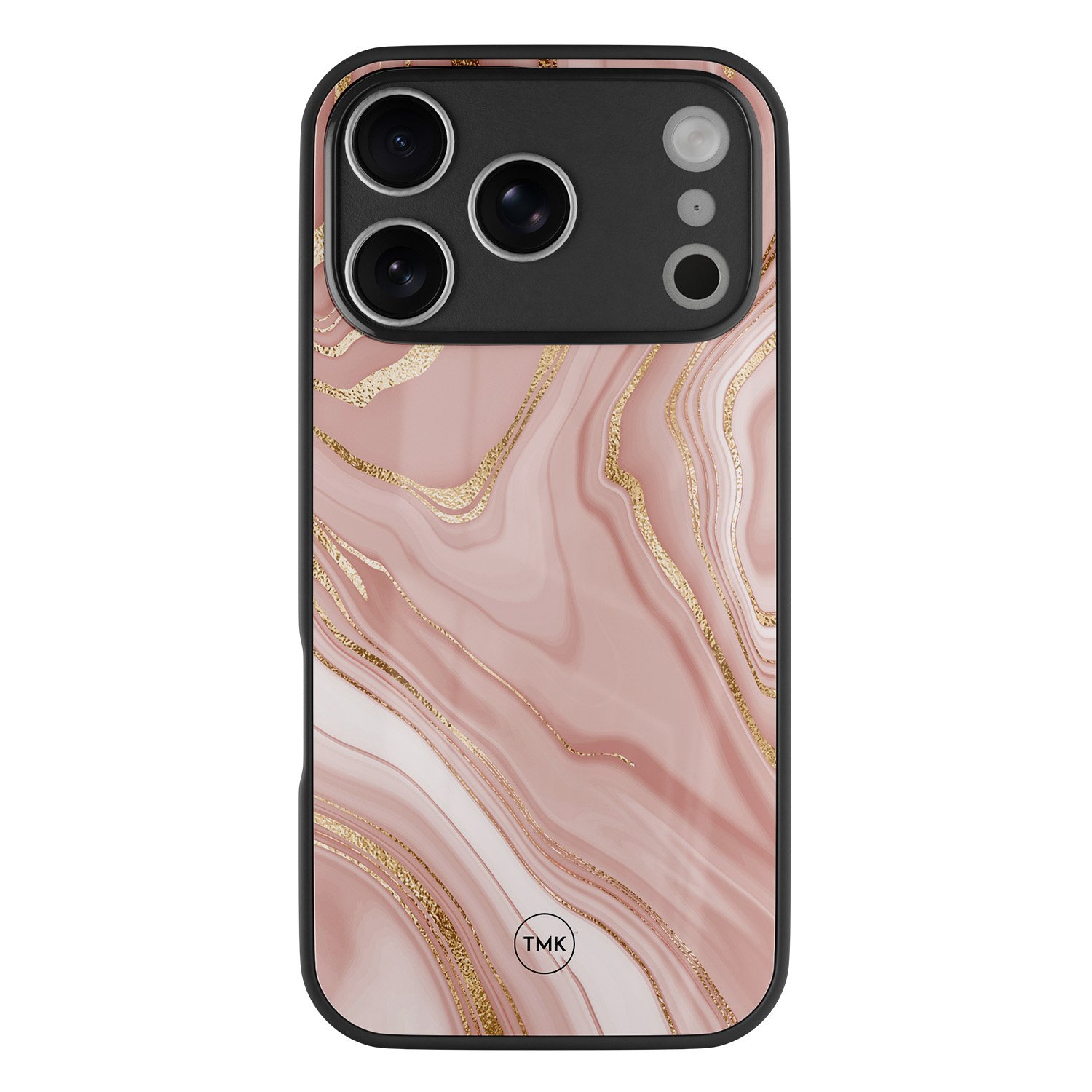 TMK iPhone 17 Pro Max glazen hardcase - Rose marble