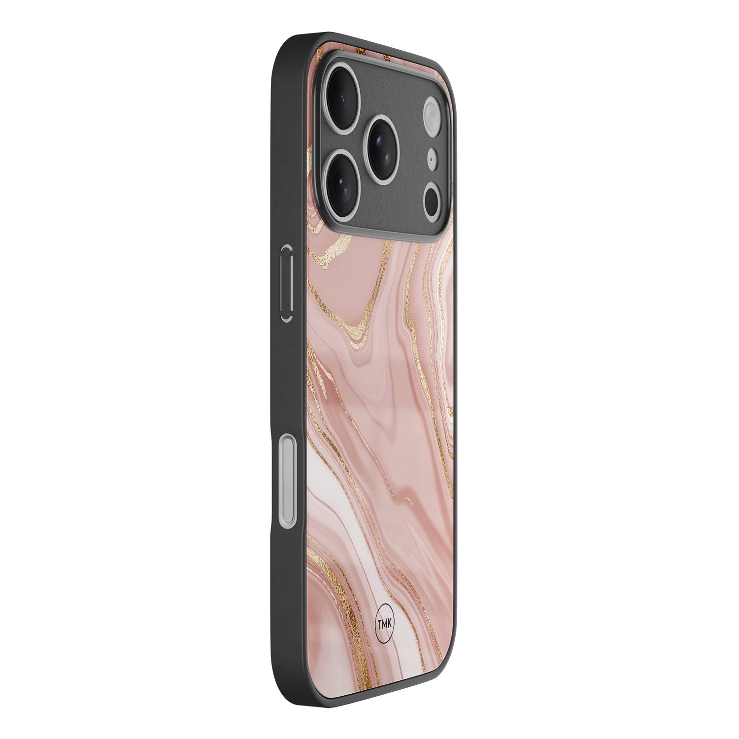 TMK iPhone 17 Pro Max glazen hardcase - Rose marble