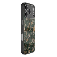 TMK iPhone 17 Pro Max glazen hardcase - Khaki golden flowers