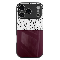 TMK iPhone 17 Pro Max glazen hardcase - Burgundy dots