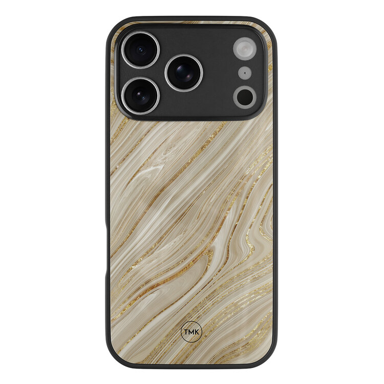 Casevibes iPhone 17 Pro Max glazen hardcase - Golden marble