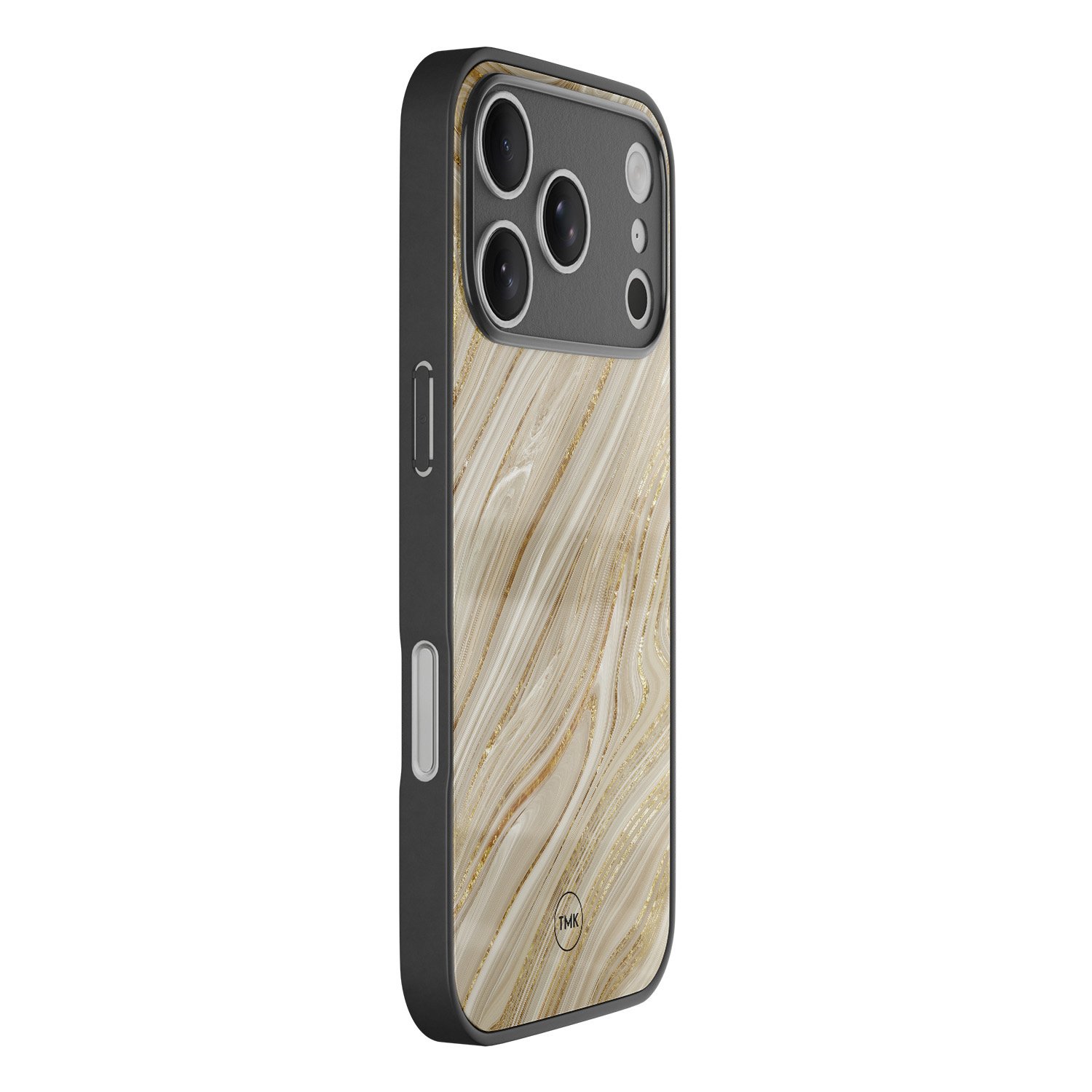 TMK iPhone 17 Pro Max glazen hardcase - Golden marble