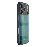 TMK iPhone 17 Pro Max glazen hardcase - Blauwe strepen