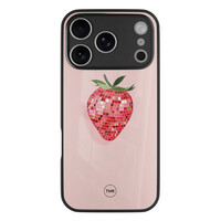 TMK iPhone 17 Pro Max glazen hardcase - Disco aardbei