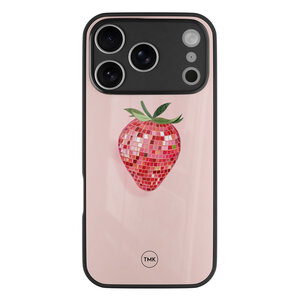 Casevibes iPhone 17 Pro Max glazen hardcase - Disco aardbei