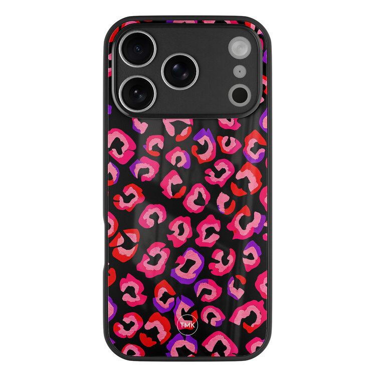 Casevibes iPhone 17 Pro Max glazen hardcase - Luipaard neon