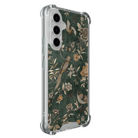 TMK Samsung Galaxy A54 shockproof hoesje - Khaki golden flowers