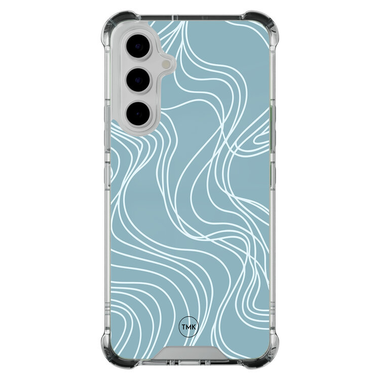 Casevibes Samsung Galaxy A54 shockproof hoesje - Soft blue waves