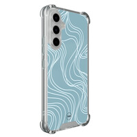TMK Samsung Galaxy A54 shockproof hoesje - Soft blue waves