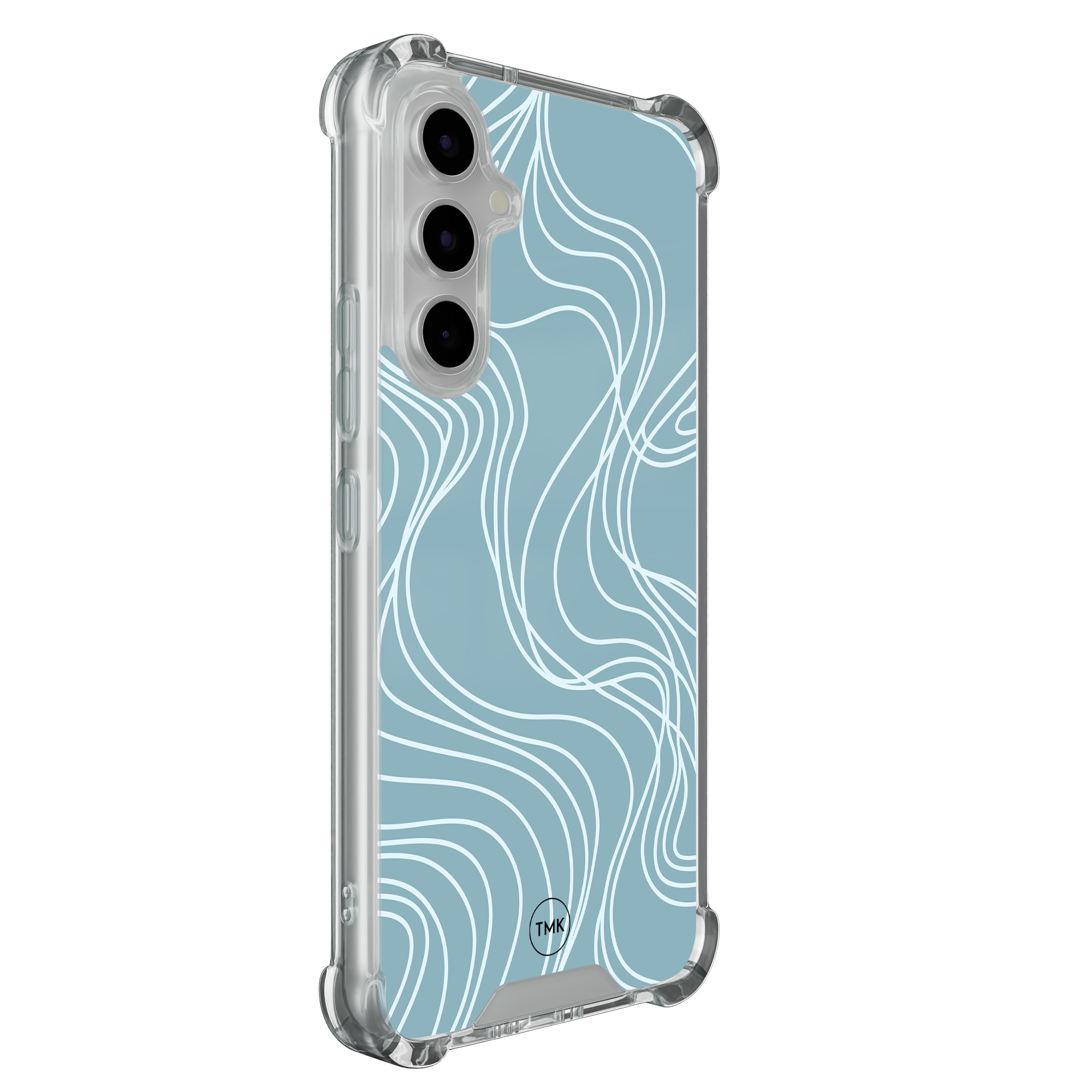 TMK Samsung Galaxy A54 shockproof hoesje - Soft blue waves