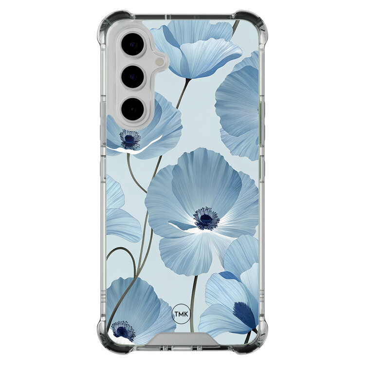 TMK Samsung Galaxy A54 shockproof hoesje - Blauw bloemenveld