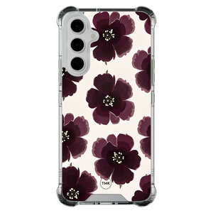 Casevibes Samsung Galaxy A54 shockproof hoesje - Burgundy flowers