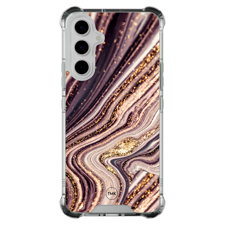 Casevibes Samsung Galaxy A54 shockproof hoesje - Golden pink marble