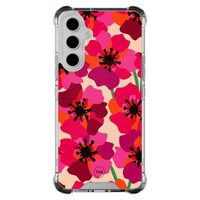 TMK Samsung Galaxy A54 shockproof hoesje - Pink floral bliss