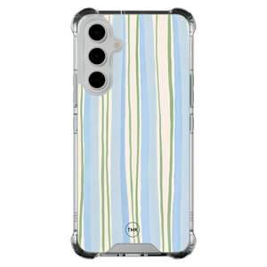 TMK Samsung Galaxy A54 shockproof hoesje - Pastelblauwe strepen