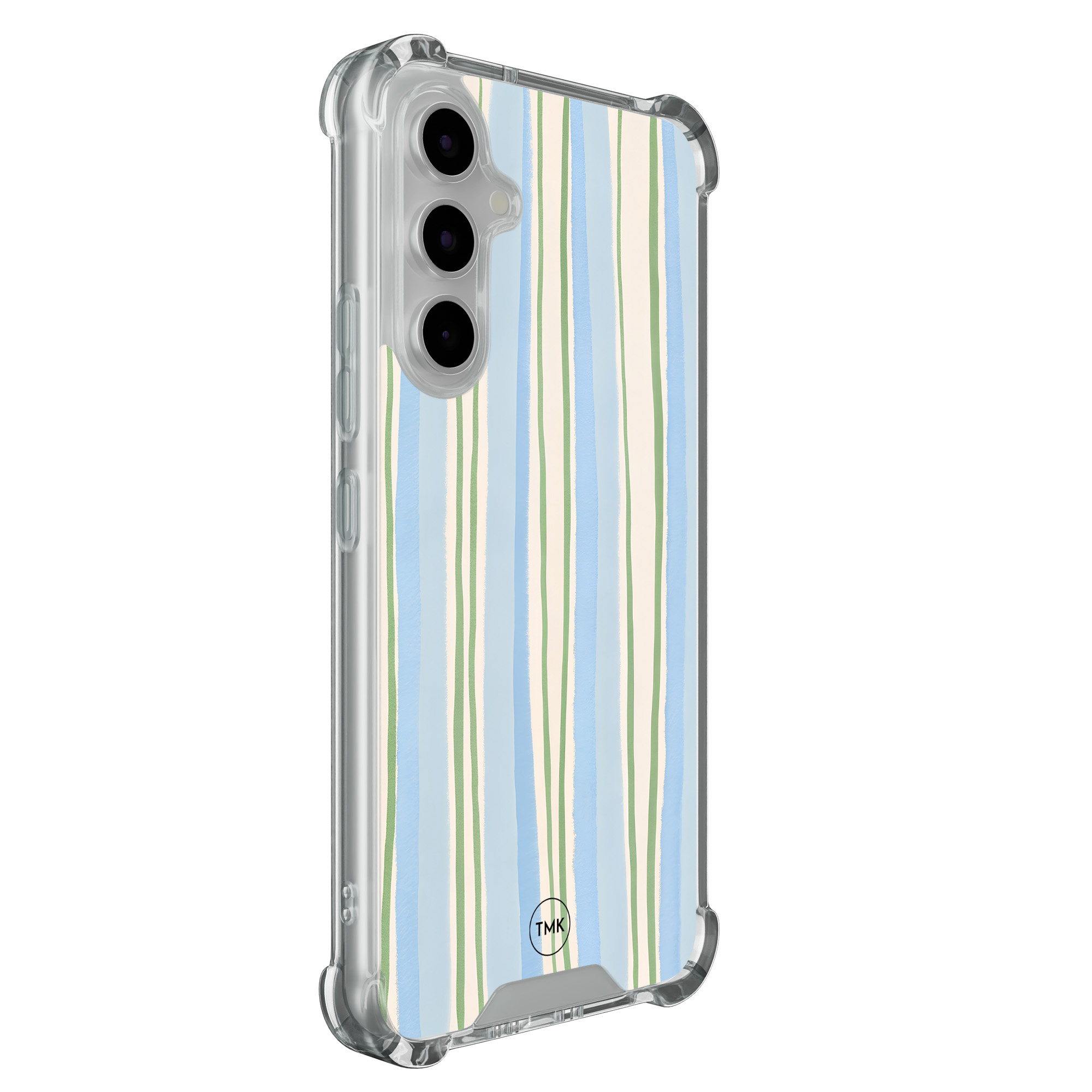 TMK Samsung Galaxy A54 shockproof hoesje - Pastelblauwe strepen