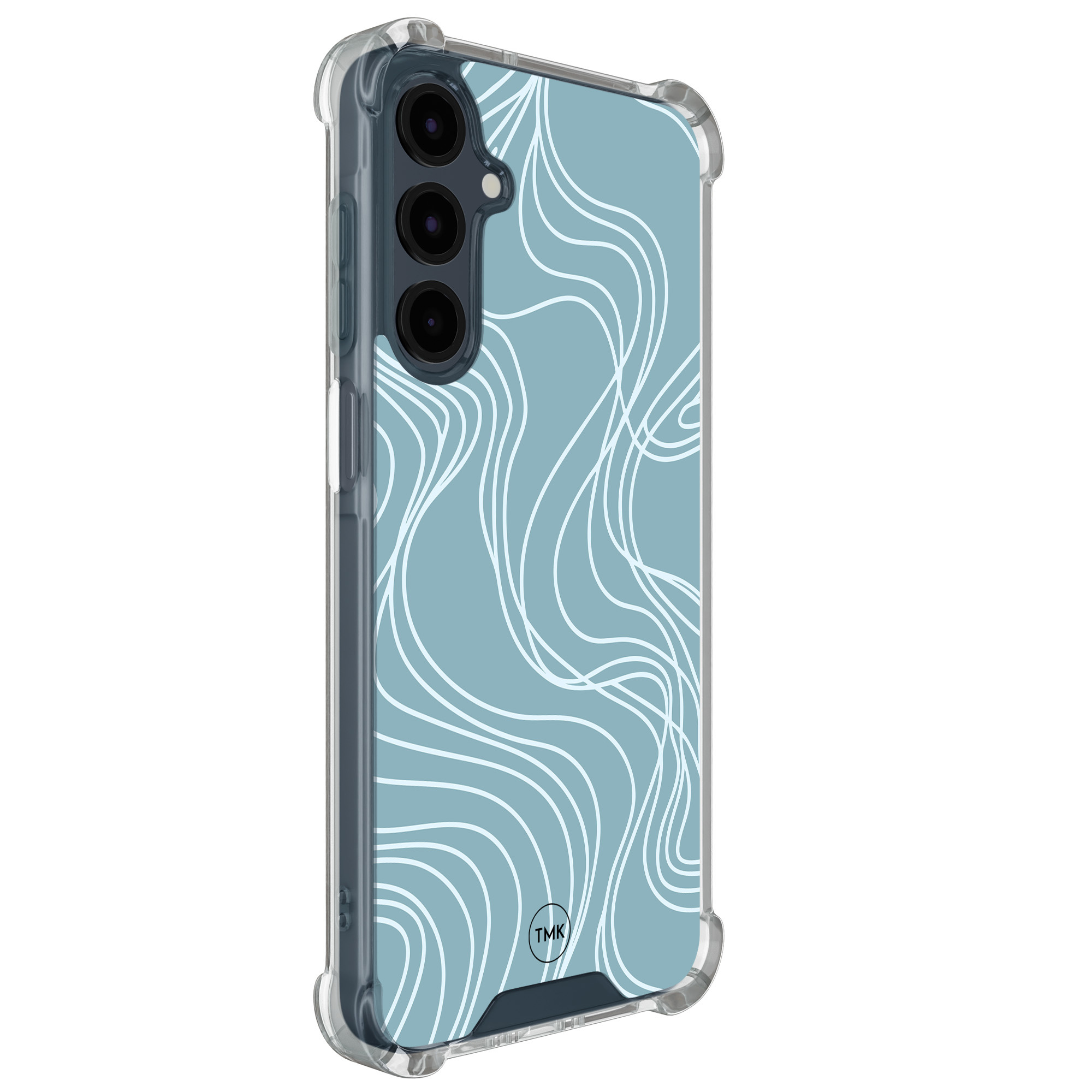 TMK Samsung Galaxy A17 shockproof hoesje - Soft blue waves