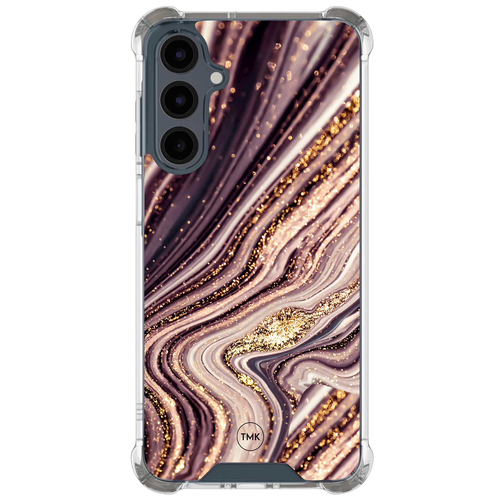 TMK Samsung Galaxy A17 shockproof hoesje - Golden pink marble