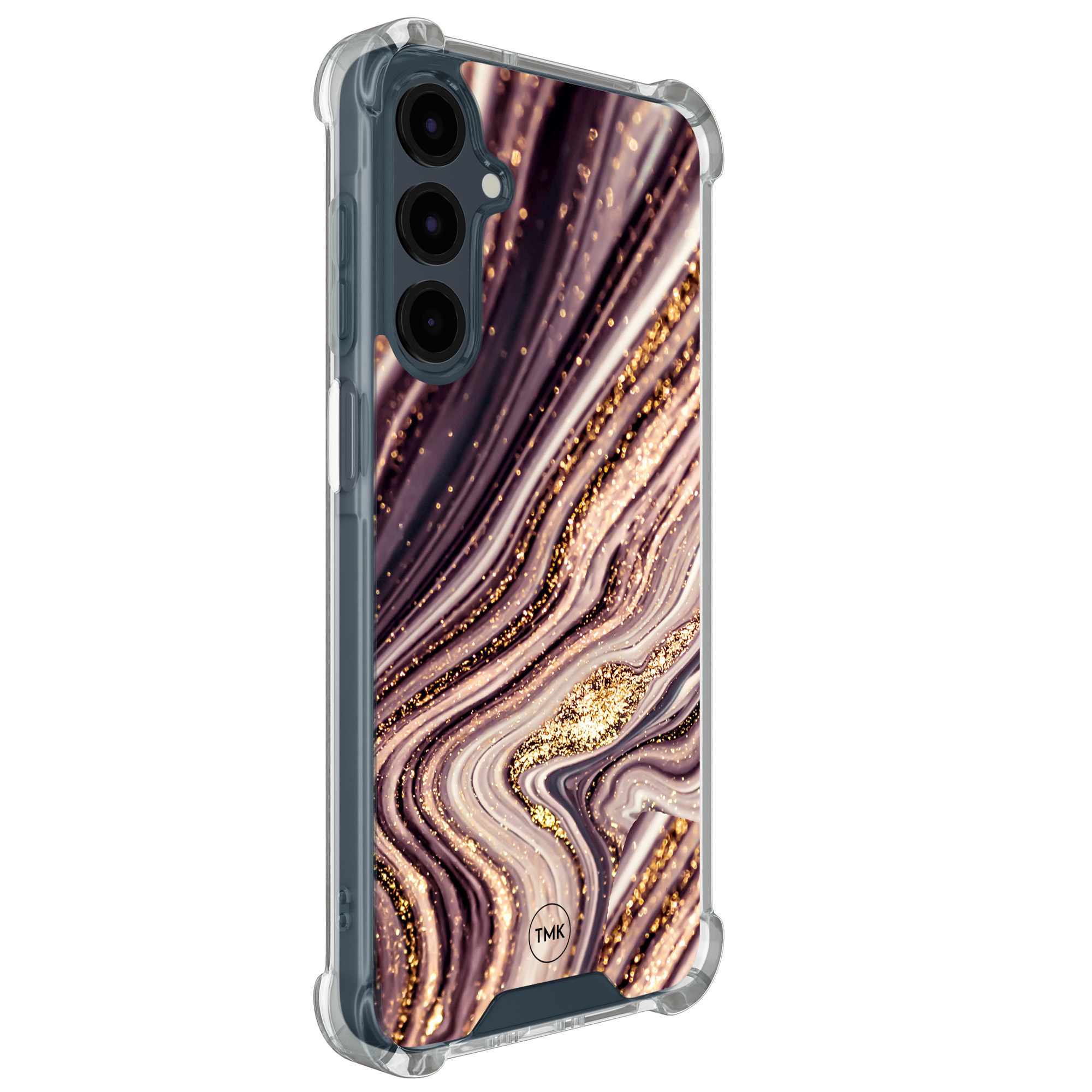 TMK Samsung Galaxy A17 shockproof hoesje - Golden pink marble