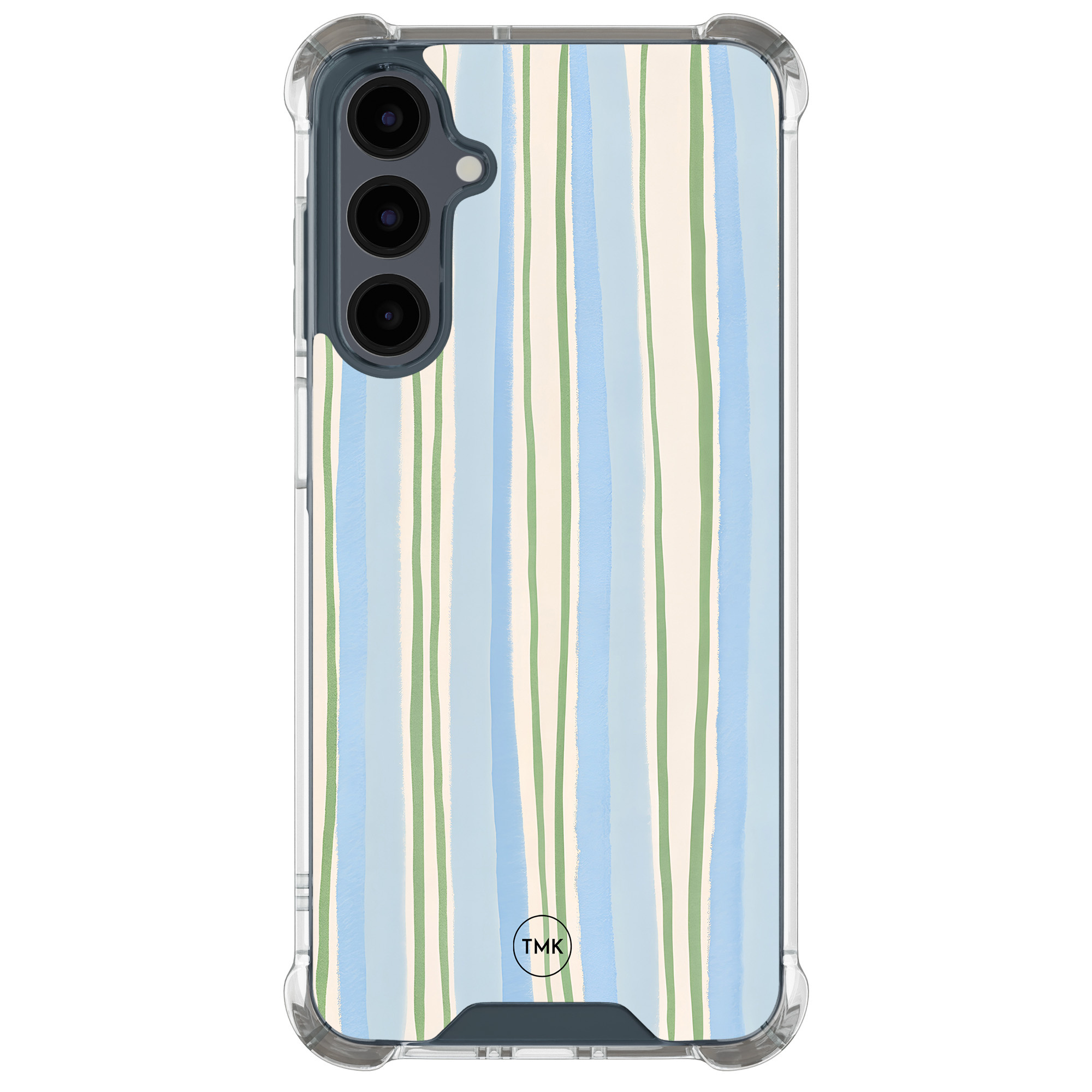 TMK Samsung Galaxy A17 shockproof hoesje - Pastelblauwe strepen