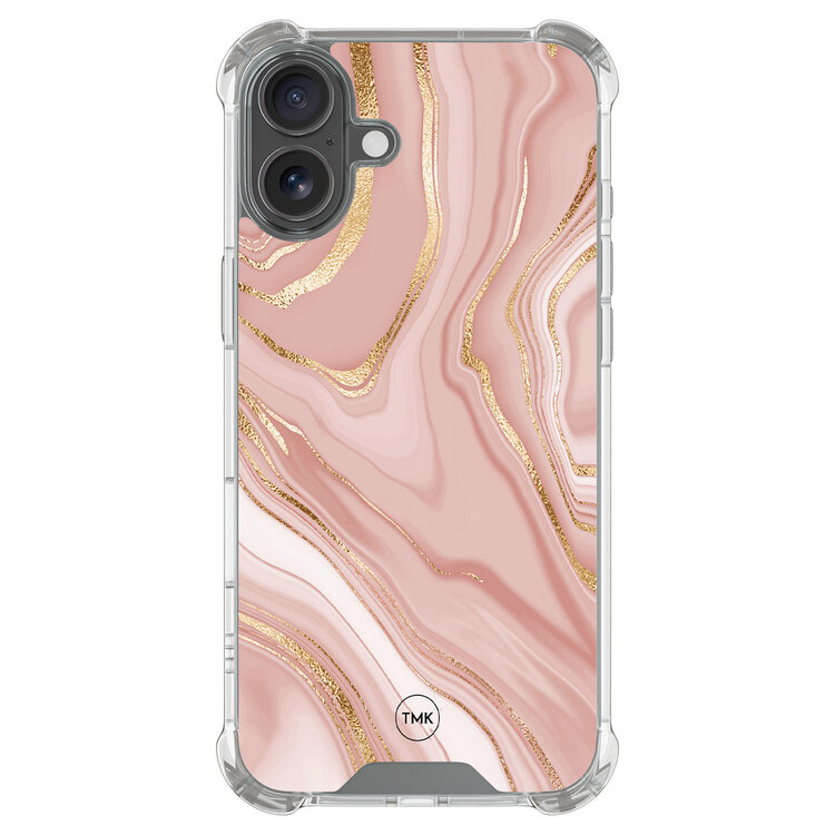 TMK iPhone 17 shockproof hoesje - Rose marble