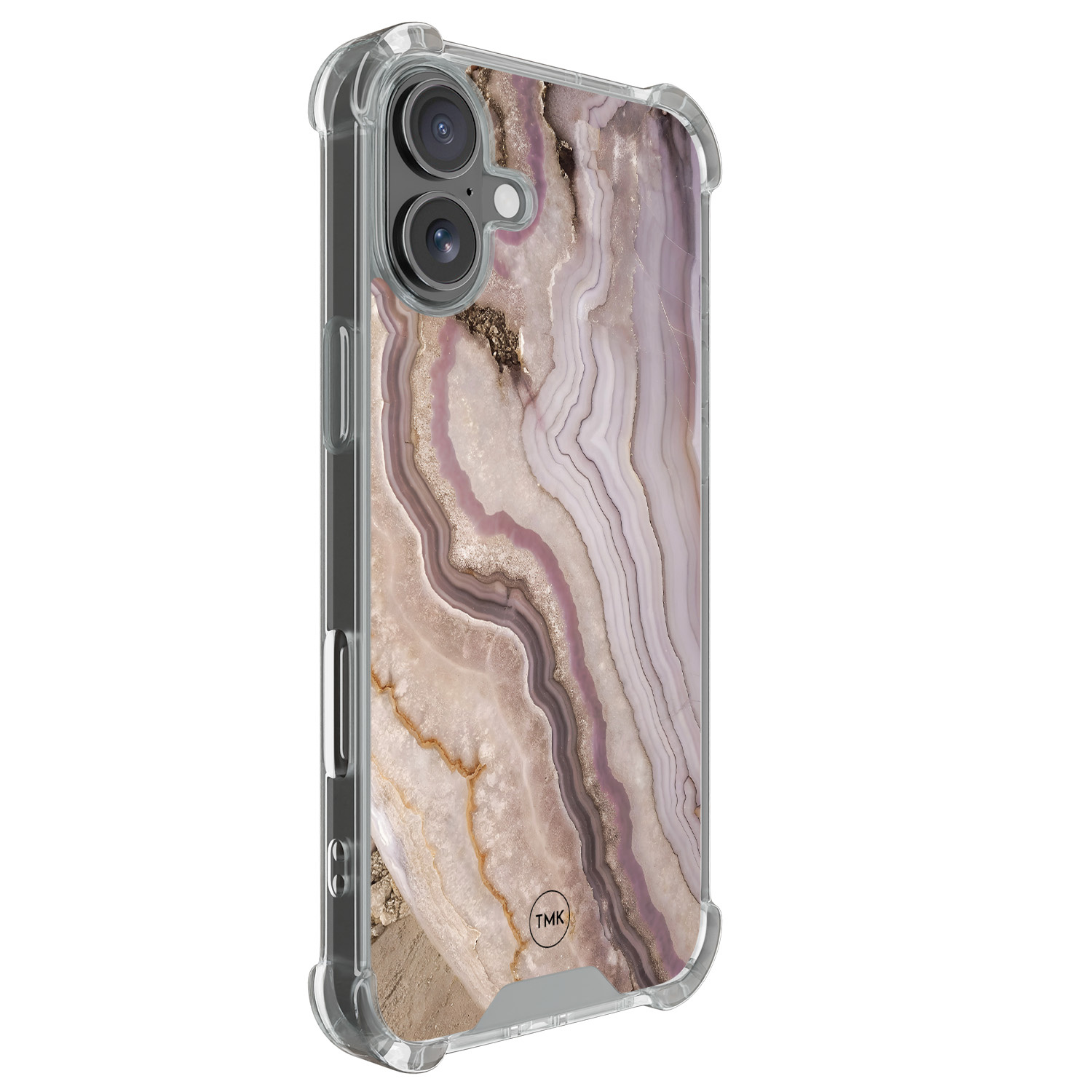 TMK iPhone 17 shockproof hoesje - Blush marble