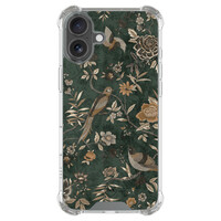 TMK iPhone 17 shockproof hoesje - Khaki golden flowers