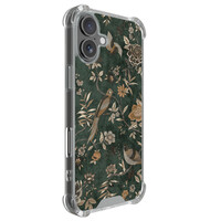 TMK iPhone 17 shockproof hoesje - Khaki golden flowers