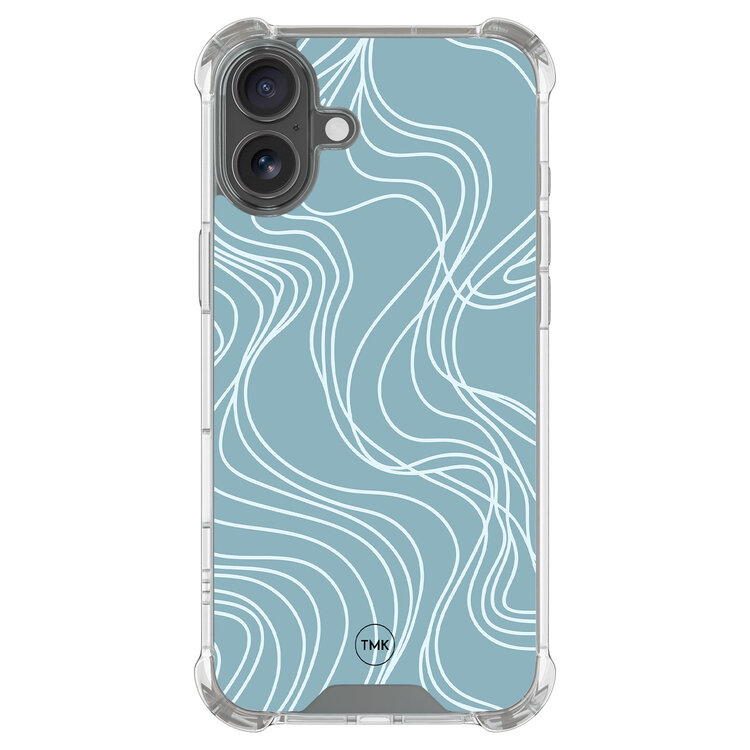 TMK iPhone 17 shockproof hoesje - Soft blue waves