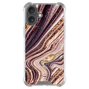 Casevibes iPhone 17 shockproof hoesje - Golden pink marble
