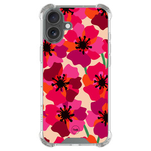 TMK iPhone 17 shockproof hoesje - Pink floral bliss