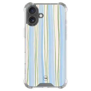 Casevibes iPhone 17 shockproof hoesje - Pastelblauwe strepen