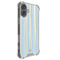 TMK iPhone 17 shockproof hoesje - Pastelblauwe strepen