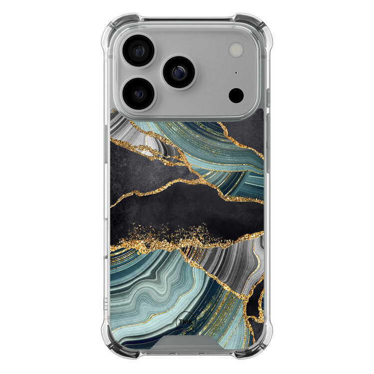 Casevibes iPhone 17 Pro shockproof hoesje - Marble jade stone
