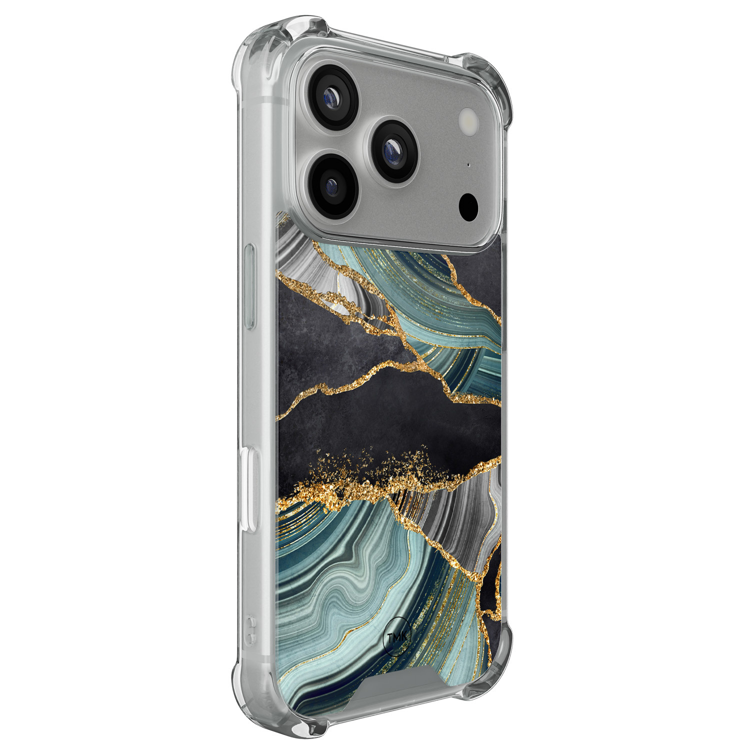 TMK iPhone 17 Pro shockproof hoesje - Marble jade stone