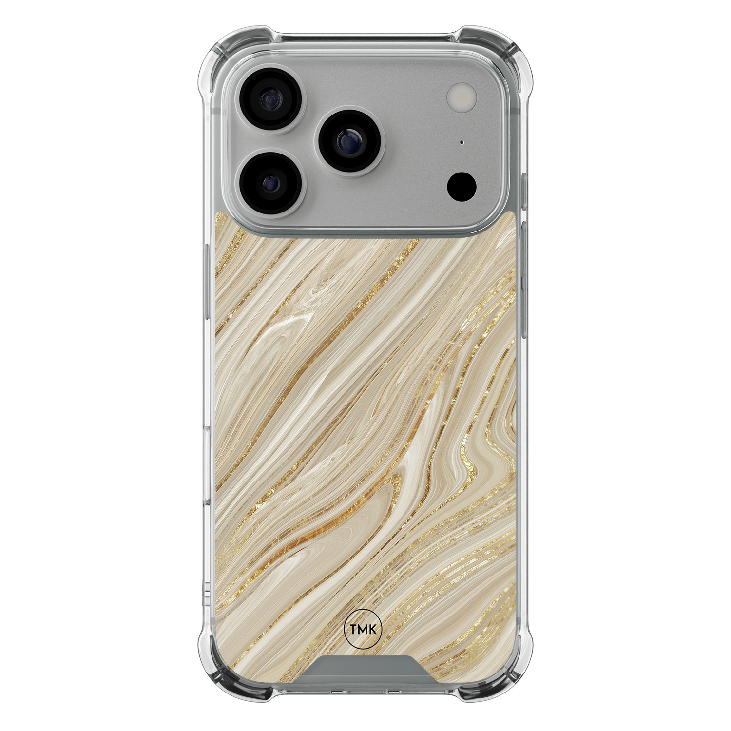 TMK iPhone 17 Pro shockproof hoesje - Golden marble