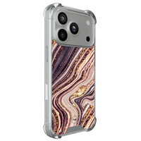 TMK iPhone 17 Pro shockproof hoesje - Golden pink marble