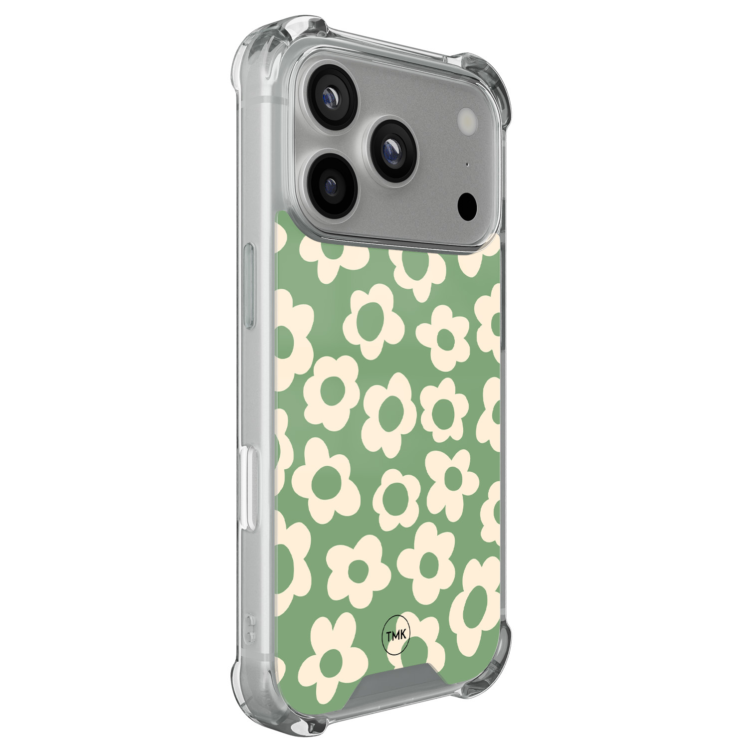 TMK iPhone 17 Pro shockproof hoesje - Retro cute flowers
