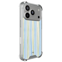 TMK iPhone 17 Pro shockproof hoesje - Pastelblauwe strepen
