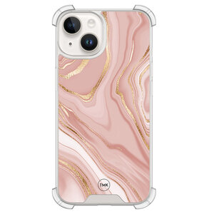Casevibes iPhone 14 shockproof hoesje - Rose marble