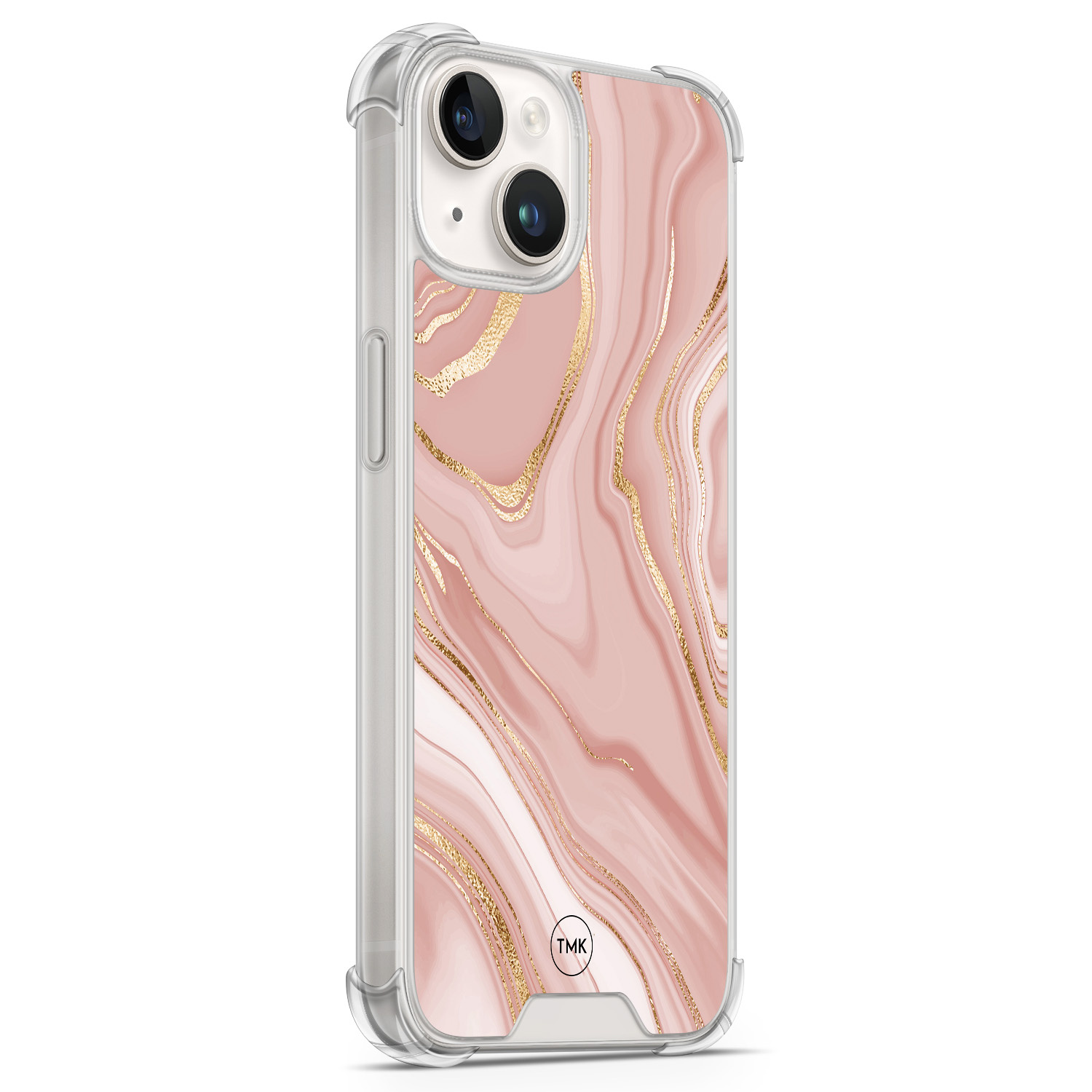 TMK iPhone 14 shockproof hoesje - Rose marble