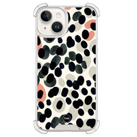 TMK iPhone 14 shockproof hoesje - Modern dots
