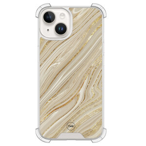 Casevibes iPhone 14 shockproof hoesje - Golden marble