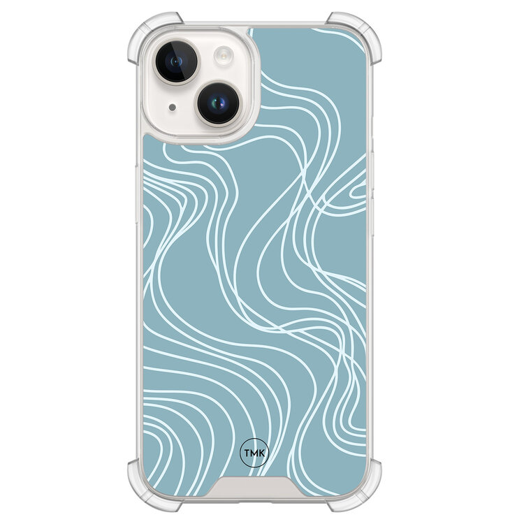 Casevibes iPhone 14 shockproof hoesje - Soft blue waves