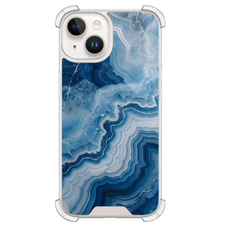 TMK iPhone 14 shockproof hoesje - Skystone marble